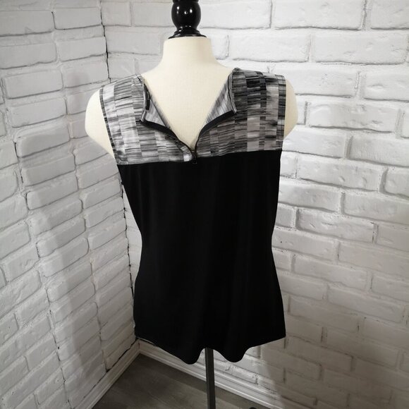 2 / $30.00 - Tahari Ladies Size Large Grey & Black Pattern Sleeveless Tank top - Picture 5 of 10